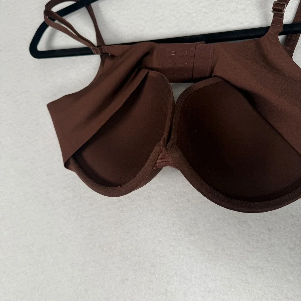 SKIMS Ultimate Nipple Push Up Bra Womens 36D Brown Padded Underwire BA-PLG-9068 - Picture 3 of 7